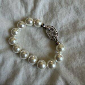 Pearl White and Gold Bracelet and with Silver Accents Bundle of 2